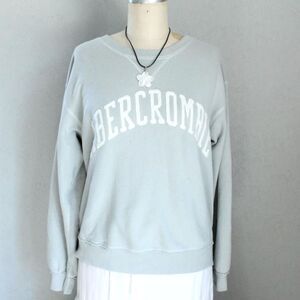 Abercrombie Sweatshirt Gray Pullover Crewneck Vintage Y2K Minimalist Logo Size S